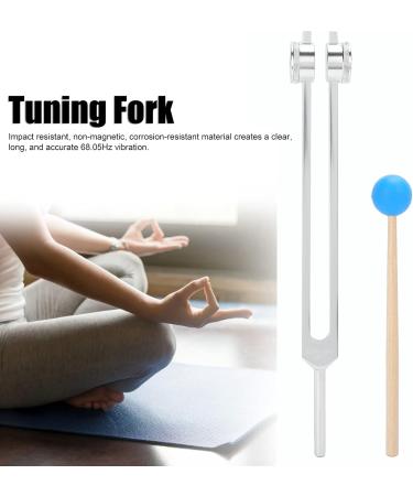 68.05 Hz Aluminum Alloy Tuning Fork for Massage Therapy | Stress Relief & Physiotherapy Device with Wooden Hammer - Buy Online on GoSupps.com