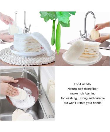 INTVN Natural Loofah Sponge Set - 10pcs Kitchen Scrubbing Pads for Oil-Free Cleaning | Eco-Friendly & Durable - Buy Online on GoSupps.com