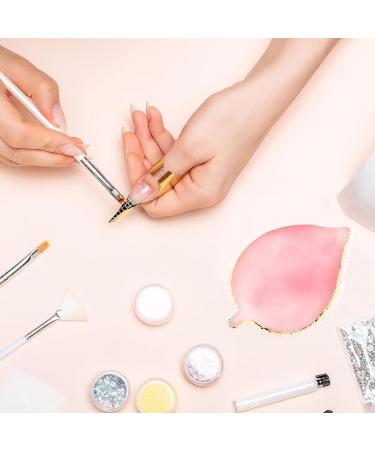 Jimkply 1 Piece Resin Nail Art Palette with Gold Edge Nail Art Palette Multifunctional Mixing Palette for Manicure Makeup and Nail Design Pink Leaves Leaves Pink - Buy Online on GoSupps.com