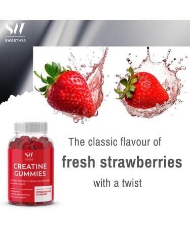 SW Creatine Gummies - Strawberry Flavour - 3000mg Creatine Monohydrate - Muscle Growth & Fast Recovery - Pre-Workout Supplement - Gluten Free & Vegan - Buy Online on GoSupps.com