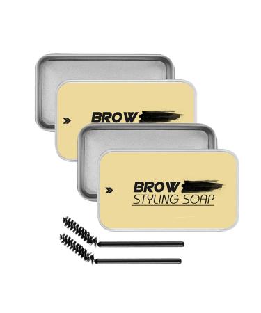 Eyebrow Soap Brow Soap Long Lasting Eyebrow Gel Clear Eyebrow Wax Waterproof Brows Styling Soap Kit Pomade for Natural Eyebrow (2Pack) 16 g (Pack of 2)