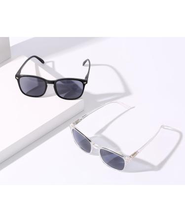 DOOViC Blue Light Filter Reading Glasses | Square Frame Large Lenses | Prescription 024 Sun Transparent 1.0x | International Shipping Available - Buy Online on GoSupps.com