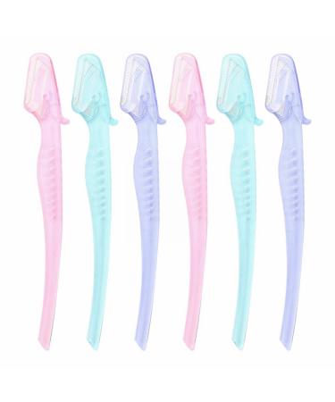 6PCs Takeaway Eyebrow Razor Eyebrow Trimming Portable Facial Hair Holder Sets MaNMaNing (Pink One Size) One Size Pink