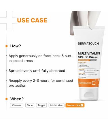Multivitamin Sunscreen Gel SPF 50 PA+++ | Broad Spectrum UVA/UVB Protection | Lightweight Gel | No White Cast | Unscented | For All Skin Types | Unisex | 50 g - Buy Online on GoSupps.com