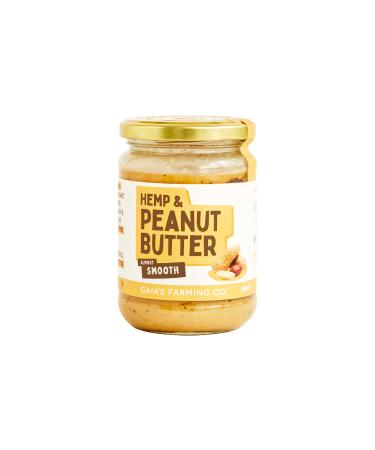 Peanut Butter with Hemp - Almost Smooth Hemp & Nut Butter - 330 g Vegan & Vegetarian Friendly All Natural Peanut Butter - With Omega 3 & 6 Plant Based Protein & Fibre by Gaia s Farming Co. 330 g (Pack of 1)