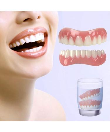Cakunmik Silicone Tooth Replacement - Perfect Removable Natural False Teeth Veneers | No Pain No Shots 2 Pairs for a Confident Smile - Buy Online on GoSupps.com