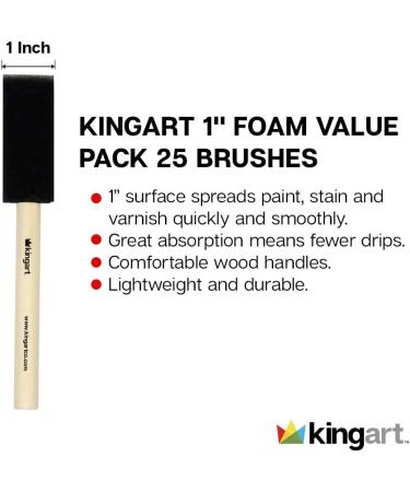 KINGART 1 Foam Brush Value Pack - Set of 25 Black - High-Quality Craft Foam Brushes - Buy Online on GoSupps.com