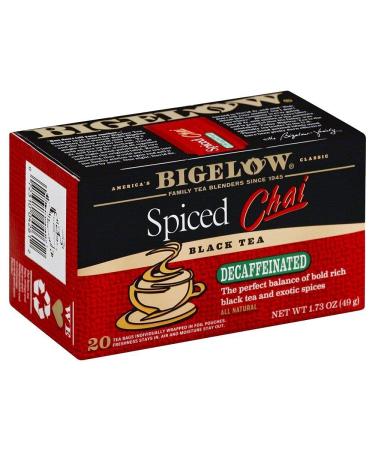 Bigelow Decaf Spiced Chai Tea Bags 20 ct