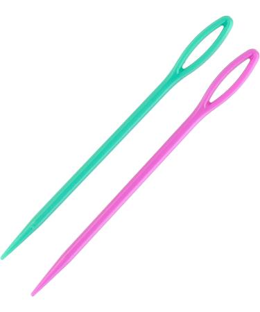 Boye Large Plastic Yarn Needles for Crocheting and Sewing - Teal/Pink, 2pcs - Buy Online on GoSupps.com
