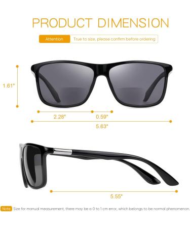 Buy Missfive Men's Bifocal Reading Sunglasses - UV Protection Classic Retro Designer Eyeglasses for Outdoor Use Trendy Vintage Eyewear (Glossy Black 1.0x - Buy Online on GoSupps.com