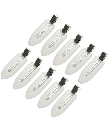 ZEVONDA 10 Pcs No Bend Hair Clips - Girls Women Makeup No Crease Hair Clip Hairdressing Hairpins Creaseless Pin Clips for Hair Styling & Hairstyle Collocation (White) White *10