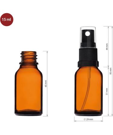 Handsunity 15ml Spray Bottle Set - 156PC Glass Atomizer & Accessories | Black Cap & Bernstein Pharmacy Design | International Shipping Available - Buy Online on GoSupps.com