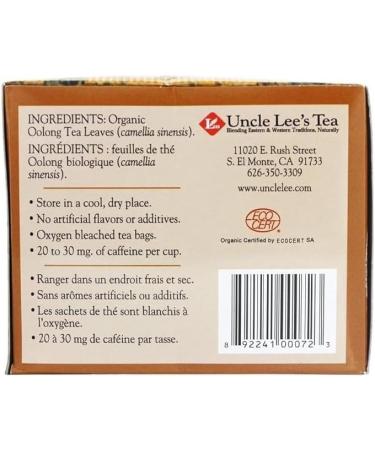 Uncle Lee's Org Whole Leaf Oolong 18bg - Buy Online on GoSupps.com