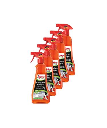 Poliboy - high -gloss furniture cleaner - especially for high -gloss areas - fingers fast and strip -free - 5x375 ml (1.875 liters) - Made in Germany high -gloss furniture cleaner 375 ml (5 Pack)