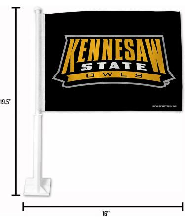 NCAA Georgia Bulldogs Black Double Sided Car Flag - 16 x 19 - Durable Pole for Car/Truck - Buy Online on GoSupps.com
