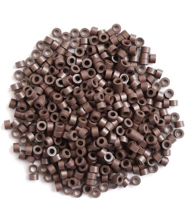 500pcs 5.0X3.0X3.0mm Brown Silicone Micro Rings for Hair Extensions - Buy Online on GoSupps.com