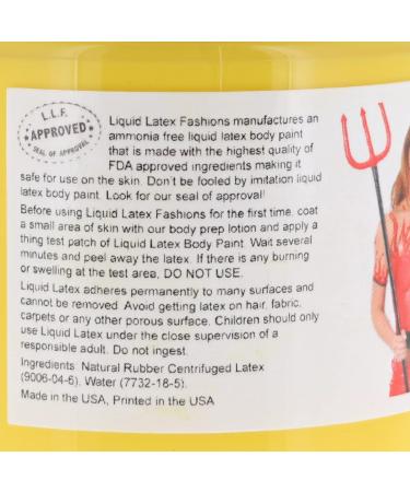 Liquid Latex Fashions - Ammonia-Free Liquid Latex Paint for Adults & Kids | Yellow 4 Oz | Ideal for Parties & Cosplay - Super Flexible - Buy Online on GoSupps.com