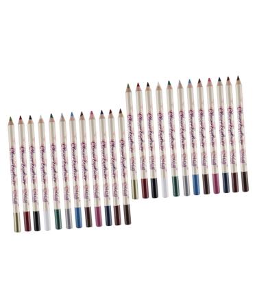 Angoily 24 Pcs Eyeshadow Eyeliner Waterproof Green Suits Blue Outfit Eyeliner Pen Pencil White Pole Mousse 1 count (Pack of 1) As Shownx2pcs