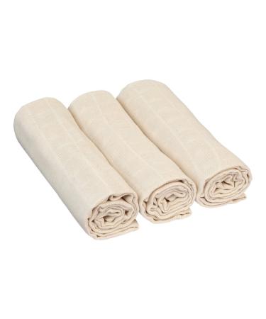 BORNINO muslin diaper unbleached in a pack of 3 80x80cm cloth diaper natural - pure soft cotton - woven fabric with high absorbency