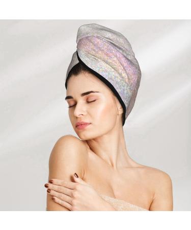 Hair Towel Wrap - Quick Drying Towel Turban with Button | Glitter Light Pearl for Effortless Hair Drying - Buy Online on GoSupps.com
