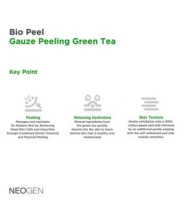 Dermalogy by Neogenlab Bio-Peel Gauze Peeling Pads - Green Tea 8 Count - Buy Online on GoSupps.com