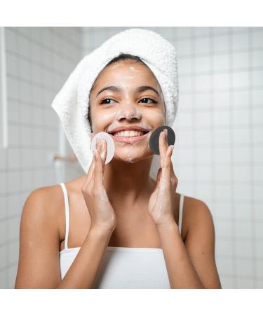 20 Washable Slaughtering Pads | Soft Reusable Cotton Makeup Towels for Facial Cleaning - Gray & White - Buy Online on GoSupps.com