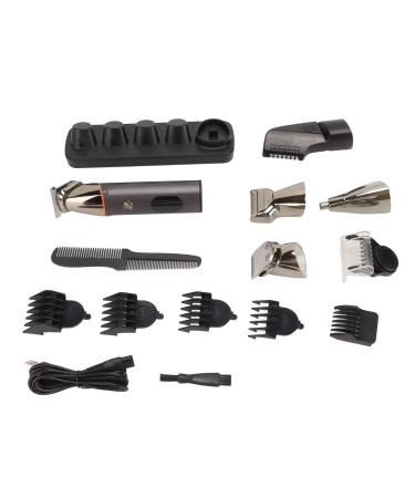 Qukaim Hair Trimmer Set Electric Hair Clipper Set with 6 Guide Combs for Men Waterproof Nose Hair Cutter and Eyebrow Grooming