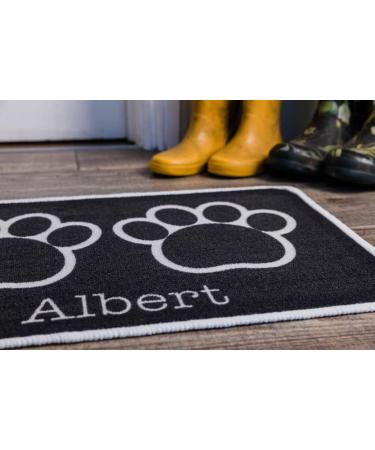 Personalised Extra Large Pet Rebellion Pet Food Mat for Cats and Dogs - Non-Slip, Machine Washable, Absorbent - Big Paws Black - Buy Online on GoSupps.com
