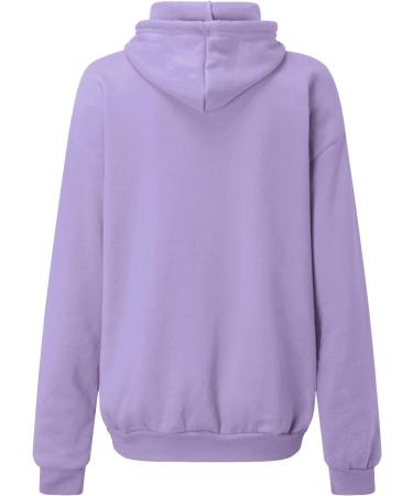 oelaio Women Long Sleeve Cropped Hoodies Loose Comfy Fashion Print Pullover Sweatshirts Fall Winter Clothes 2023 for Leggings Purple - Buy Online on GoSupps.com