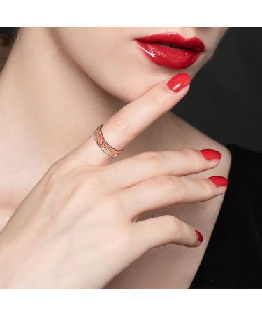 Enercoppex Adjustable Women's Magnetic Copper Ring - Engraved Plum Pattern 4 Magnets Gift Bag Included | International Shipping - Buy Online on GoSupps.com