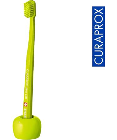 Curaprox Ceramic Toothbrush Holder - Green - Stylish & Durable Toothbrush Base for International Shipping - Buy Online on GoSupps.com