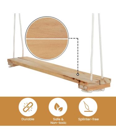 Adjustable Chicken Swing Toy for Coop with Roost - Large Ladder Bar Accessories | Includes Ropes & Metal Hook | 15.5in x 2.75in - Buy Online on GoSupps.com