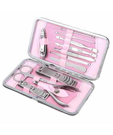 ROHANS 12 Pc Nail Clippers Manicure Set Grooming Kit for Thick Nails Cuticle Remover Toe Nail Toenail Care Cutter Pedicure Travel Tool Kit Set Men Women