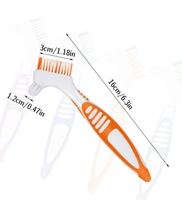 Caromoriber House 4Pcs Denture Brush Dual Head Toothbrushes Portable Denture Brush with Soft Bristles and Dual Angled Hard Denture Cleaning Brush for Denture Care Denture Toothbrush - Buy Online on GoSupps.com