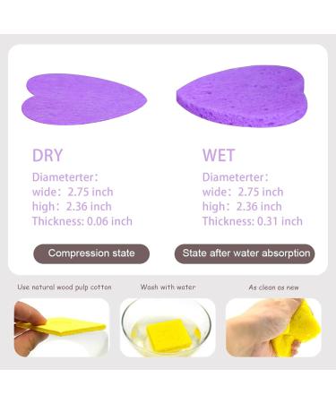 2024 Kojic Acid & Turmeric Cleansing Pads | Heart Shape Facial Sponges for Exfoliating & Makeup Removal (100PCS Purple) - International Shipping Available - Buy Online on GoSupps.com