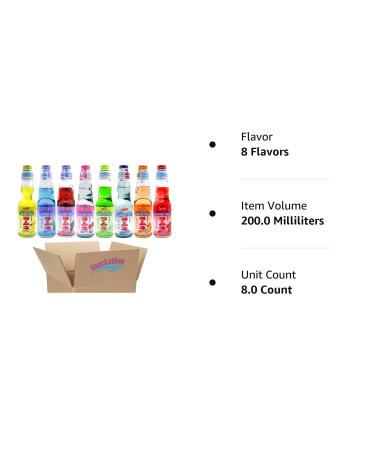 Ramune Japanese Soda Variety Pack - 8 Flavors | Authentic & Refreshing - Buy Online on GoSupps.com