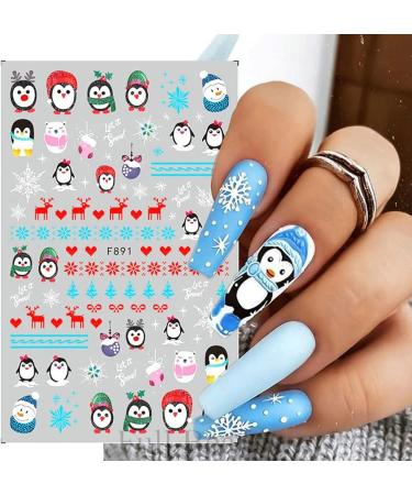 Christmas Nail Stickers: 10 Self-Adhesive Snowflake Decals - Holiday Red Xmas Design for Nail Art Decoration - Buy Online on GoSupps.com