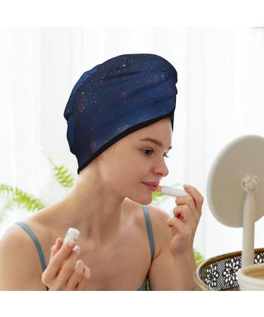 Retro Blue Glitter Microfiber Hair Towel | Super Absorbent Coral Velvet Wrap for Long Curly & Thick Hair Quick Dry for Women - Buy Online on GoSupps.com