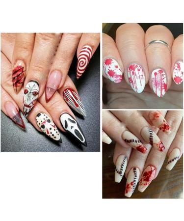 Manicure Snake Adhesive Decals Maple Leaf Nail Stickers Anime Skull Bone 3D Halloween Design Nail Art(F-799) - Buy Online on GoSupps.com