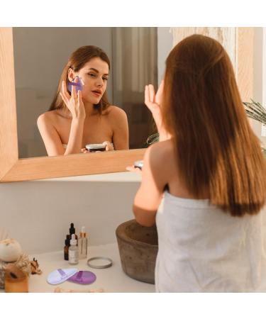 2-Piece Triangular Velvety Powder Quaste Set - Perfect for Pressed Powder Under Eye Makeup (Purple) - International Shipping Available - Buy Online on GoSupps.com