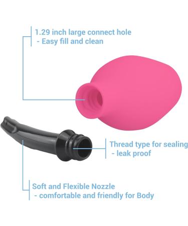TopQuaFocus 10oz Silicone Enema Bulb Kit | Colon Cleaning Comfort | 4.8'' Tips | 294ml-red - Buy Online on GoSupps.com