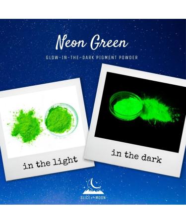 Slice of the Moon Green Glow-in-The-Dark Luminescent Pigment Powder - 1oz Jar for Cosmetics, Epoxy Resin, Art Projects & Crafts - Buy Online on GoSupps.com