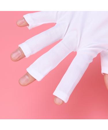 FRCOLOR 3 Pairs Gel Manicure Gloves Chinese Wooden Pillow Uv Shield Glove Silicone Ear Display Nail Cotton Glove Anti Uv Glove Half-Finger Gloves White Thin Section - Buy Online on GoSupps.com