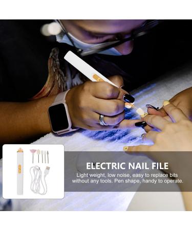 POPETPOP nail polisher nail drill buffer nail art drill kit nail art polisher nail art machine Mini Electric nail tools electric acrylic nail drill electric drill abs white manicure 15.2X2X2CM White - Buy Online on GoSupps.com