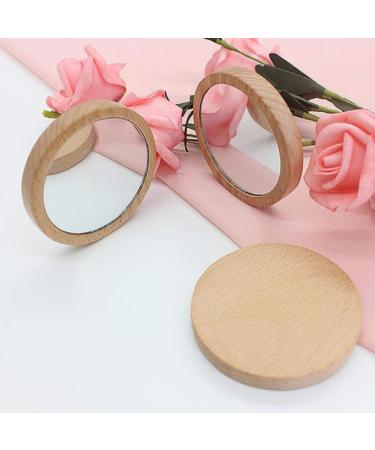 Lurrose 4pcs Round Wooden Pocket Mirror - Compact 7.5 cm Mirrors for Purses | International Shipping Available - Buy Online on GoSupps.com