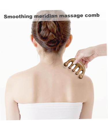 Scalp Massage Tool - Natural Lymphatic Drainage | 2PC Round Tooth Sandalwood Multi-Functional Handheld Head Skin Massager - Buy Online on GoSupps.com