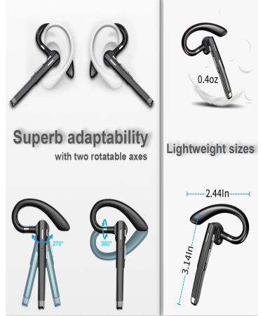 EUQQ Bluetooth Wireless Earpiece 2022 - Super Light Hands-Free Headset for Cell Phones | Bluetooth 5.2, Mic, 100H Playtime | Single Ear Wireless Earphones for Truck Driving & Smartphone - 520-1-NEW - Buy Online on GoSupps.com
