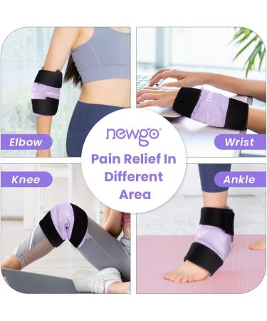 Newgo Fleece Ankle Cooling Pads & Belt | Pain Relief Socks for Swelling & Injuries - Violet Purple - Buy Online on GoSupps.com