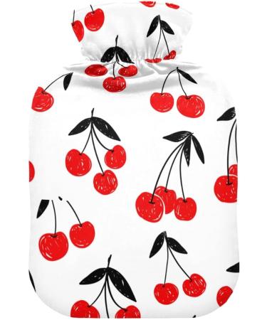 NAANLE Cartoon Cherry Berry Heat Bottle - 1L Transparent Hot Water Bottle for Bed Hand & Foot Warmer Pain Relief & Cold Therapy - Buy Online on GoSupps.com