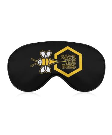 Save The Bees Sleep Mask Eye Cover for Sleeping Blindfold with Adjustable Strap Blocks Light Night Travel Nap for Men Women